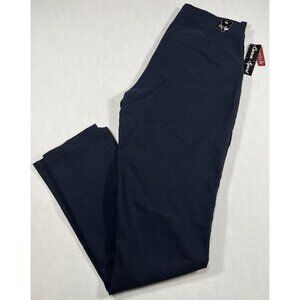 Caren Sport Dress Pants Women's Size 16 (37x31) Side Zipper Stretch Navy Blue